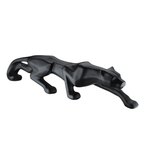 Escultura Estátua Decorativa Pantera Ataque Sala de Estar 22cm:preto Fosco