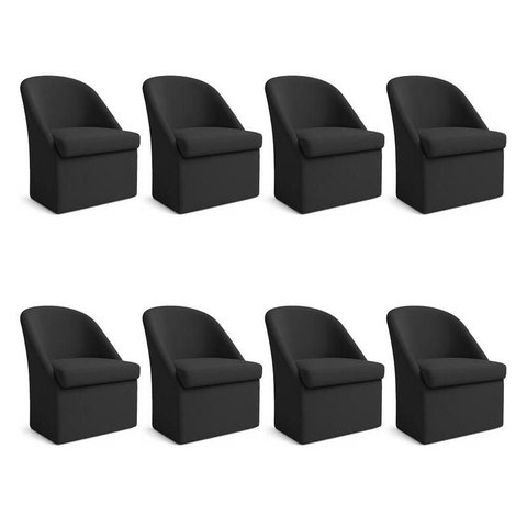 Kit 8 Poltronas Decorativas Malli Boucle - Pallazio Cor:Preto