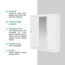 Ver mais imagens de Guarda Roupa Solteiro 3 Portas 4 Gav 1 Espelho Branco Fenix