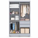 Ver imagem 3 de Guarda Roupa Solteiro 100% MDF 4 Portas 2 Gavetas Sergipe Branco Bianchi