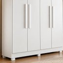 Ver imagem 5 de Guarda Roupa Solteiro 100% MDF 4 Portas 2 Gavetas Sergipe Branco Bianchi