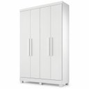 Ver imagem 2 de Guarda Roupa Solteiro 100% MDF 4 Portas 2 Gavetas Sergipe Branco Bianchi