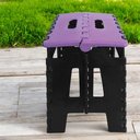 Ver imagem 5 de Banco Dobrável para Camping Multiuso até 100kg Banqueta de Plástico Roxa