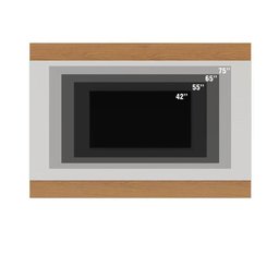 Painel para Tv Suspenso Nilo Off White Matte Freijó - Colibri - 4