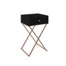 Mesa de Cabeceira Cotia 45Cm Alta 1 Gaveta Preto com Cobre - 1