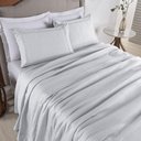 Ver imagem 4 de Kit Colcha 3 Peças Queen Percal 300 Fios Bordado Inglês Home Paris - Branco