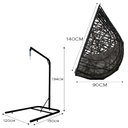 Ver imagem 3 de Cadeira Balanço Ninho Suspenso Gota Tramado com Suporte e Almofada Impermeável Acesse Móveis