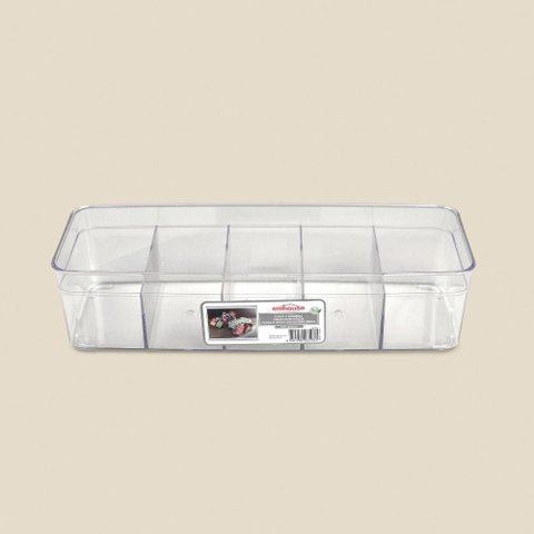 Organizador Plástico com 5 Divisória 30x11cm - Emhouse