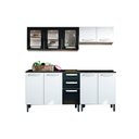 Ver imagem 1 de Kit de Cozinha Completa 4 Peças Evidence (2 Armários + 2 Balcões) C4P60 Branco/Preto - Bertolini