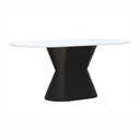 Ver imagem 1 de Mesa de Jantar Apollo Tampo Oblongo 180x90cm Preto/Branco