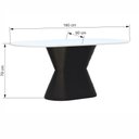 Ver imagem 2 de Mesa de Jantar Apollo Tampo Oblongo 180x90cm Preto/Branco