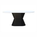 Ver imagem 3 de Mesa de Jantar Apollo Tampo Oblongo 180x90cm Preto/Branco