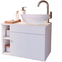 Gabinete para banheiro madeira 60cm suspenso Itália - 3 Gabinete para banheiro madeira 60cm suspenso Itália - 3