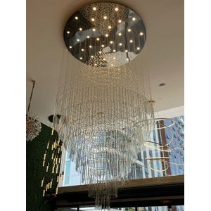 Lustre Red 2m C/36 Lamp Gu10 Montado Tubos de 3,8m Alt (tulipa)