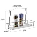 Ver imagem 3 de Suporte Aéreo Simples Porta Condimentos Utensílios Aço Inox