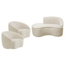 Ver imagem 2 de Kit Divã Recamier Orgânico Marrocos 150cm Lado Esquerdo e 2 Poltronas Amore Bouclé