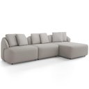 Ver imagem 2 de Sofá 3 Lugares com Chaise Direito Sala Living 248cm Arlo F04 Linho Cru - Lyam Decor