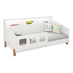 Cama Juvenil Mavi Branca com Grade de Proteção - 2