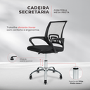 Ver imagem 7 de Cadeira Secretária de Escritório Giratória Mesh Preta