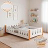Cama Infantil Montessoriana Melissa Branca com Grade e Luminária Led - 1