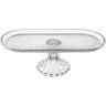 Prato com Pé Bolo Boleira Home&co Oval Vidro 12x34x16cm Transparente - 1