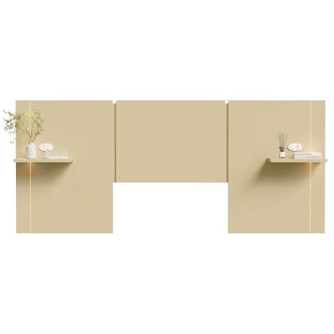Cabeceira Casal Modular Lumen Off White com Kit Tomada e LED - Incorplac
