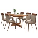Ver imagem 2 de Conjunto Sala de Jantar Paris 6 Cadeiras Carraro Areia/rose/nogal