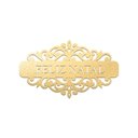 Ver imagem 1 de Placa Feliz Natal com Arabesco 30cmx17cm - Cria Arte Laser Dourado