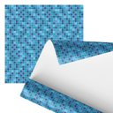 Ver imagem 1 de Papel de Parede Adesivo Azulejo Pastilha Tons Azuis 2,80m