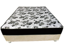 Ver imagem 2 de Cama Box Casal Suede Bege + Colchão Casal Suede Preto Orto Molas Ensacada 138x188x55
