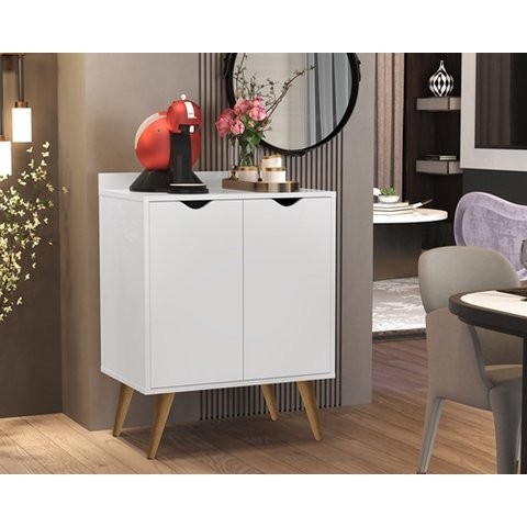 Aparador 2 Portas Buffet Acalanto Cantinho Café Pés Palito Branco - Comprar Moveis em Casa