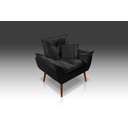 Ver imagem 1 de Poltrona Opala+ 2 Almofadas Suede Preto - Modena Decor