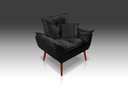 Ver imagem 1 de Poltrona Opala+ 2 Almofadas Suede Preto - Modena Decor