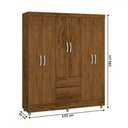 Ver imagem 4 de Guarda-roupa Casal San Diego 6 Portas 2 Gavetas Imbuia Rústico - Panorama Móveis