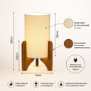 Ver imagem 5 de Abajour Luminaria Canhão de Mesa 39 Cm Vitoria Linho Palha Redondo Ambientes
