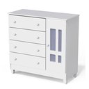 Ver imagem 2 de Cômoda e Guarda Roupa Infantil Ariel 3 Portas Branco Brilho - Carolina