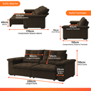 Ver imagem 3 de Estofado Sofá Barcelona 230cm Retrátil e Reclinável