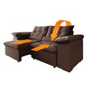 Ver imagem 4 de Estofado Sofá Barcelona 2.30 Metros Retrátil e Reclinável - Marrom