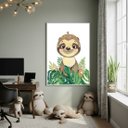 Ver imagem 1 de Quadro Decorativo Bicho Preguiça Bebê 70x50cm Mold Preta