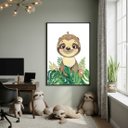Ver imagem 2 de Quadro Decorativo Bicho Preguiça Bebê 70x50cm Mold Preta