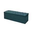 Ver imagem 3 de Kit Cabeceira + Calçadeira Baú Mirage Casal 140cm Azul Turquesa