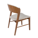 Ver imagem 2 de Cadeira Encosto em Madeira Estofado Linho Creme. Cor Natural