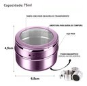 Ver imagem 4 de Kit 8 Porta Temperos Condimento Magnetico Colorido Inox Imã Roxo