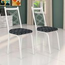 Ver imagem 3 de Kit 4 Cadeiras de Cozinha Delaware Estampado Mosaico Silver Pés de Ferro Branco