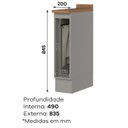 Ver imagem 3 de Balcao Porta Toalha Tampo 20 Cm C362 Americana Cinza Nature Henn