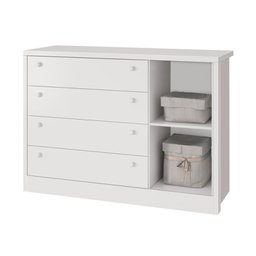 Cômoda Infantil Bonny 1 Porta e 4 gav Branco Fosco - Reller Móveis - 2