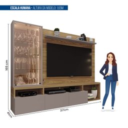 Painel para TV até 70 Polegadas com Cristaleira Wave  - 5