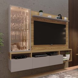 Painel para TV até 70 Polegadas com Cristaleira Wave  - 1
