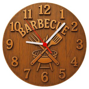 Relógio de Parede - Barbecue Churrasco -efeito 3d -25x25x2cm