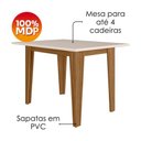 Ver imagem 5 de Mesa de Jantar Kate 4 Lugares Retangular MDP Off White Poliman Móveis